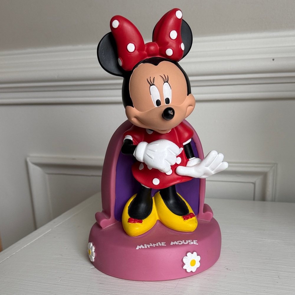 Disney Parks Minnie Mouse Red Polka Dot Coin Bank.